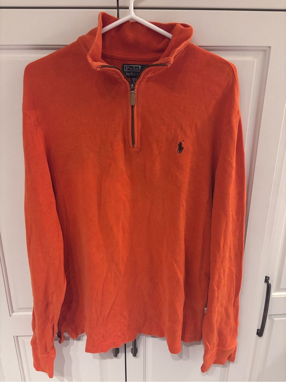 Polo by Ralph Lauren Orange Half-Zip Long Sleeve Shirt medium